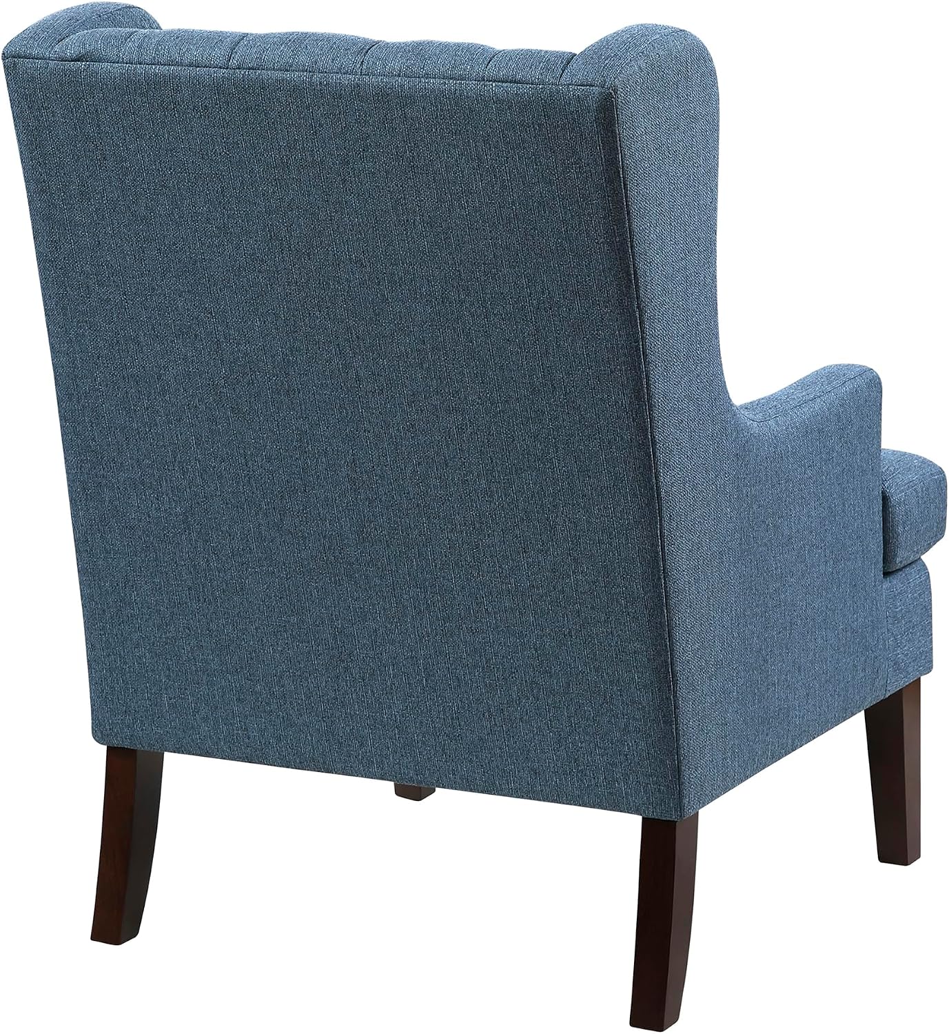 Lexicon Living Room Accent Chair, Textured Fabric Upholstered Reading Chair, Button-Tufted, High Wingback for Living Room/Bedroom/Office, Blue