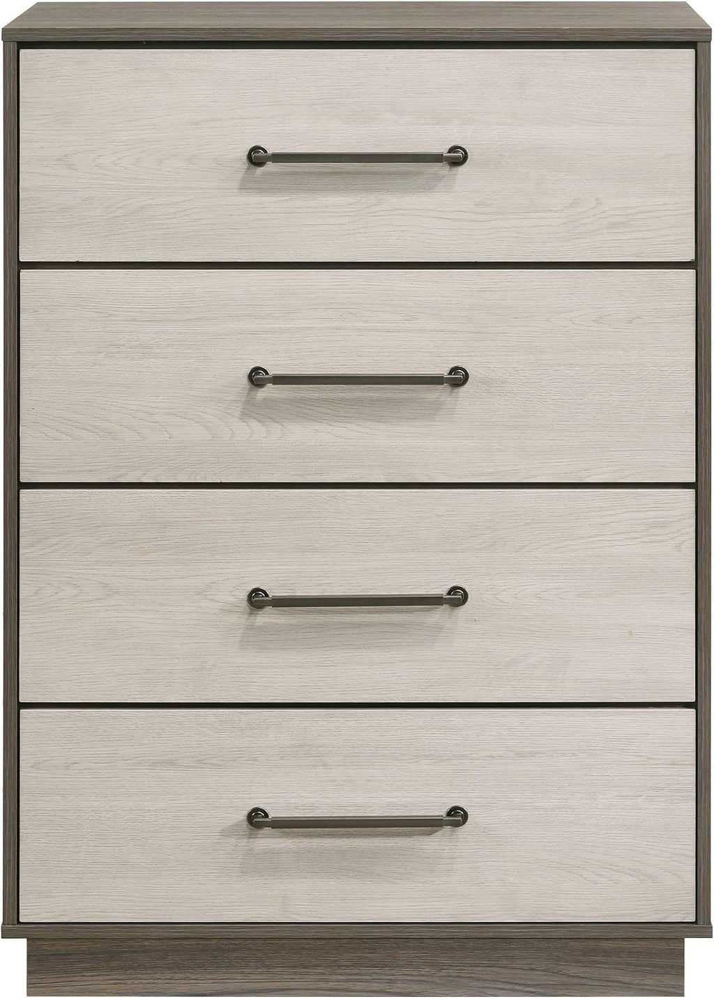 Coaster Home Furnishings - Fenwick - Melamine - 4-Drawer Chest with Antique Nickel Handles, Metal Extension Glides and Floating Base - Contemporary - Bedroom - Grey Oak - 224985