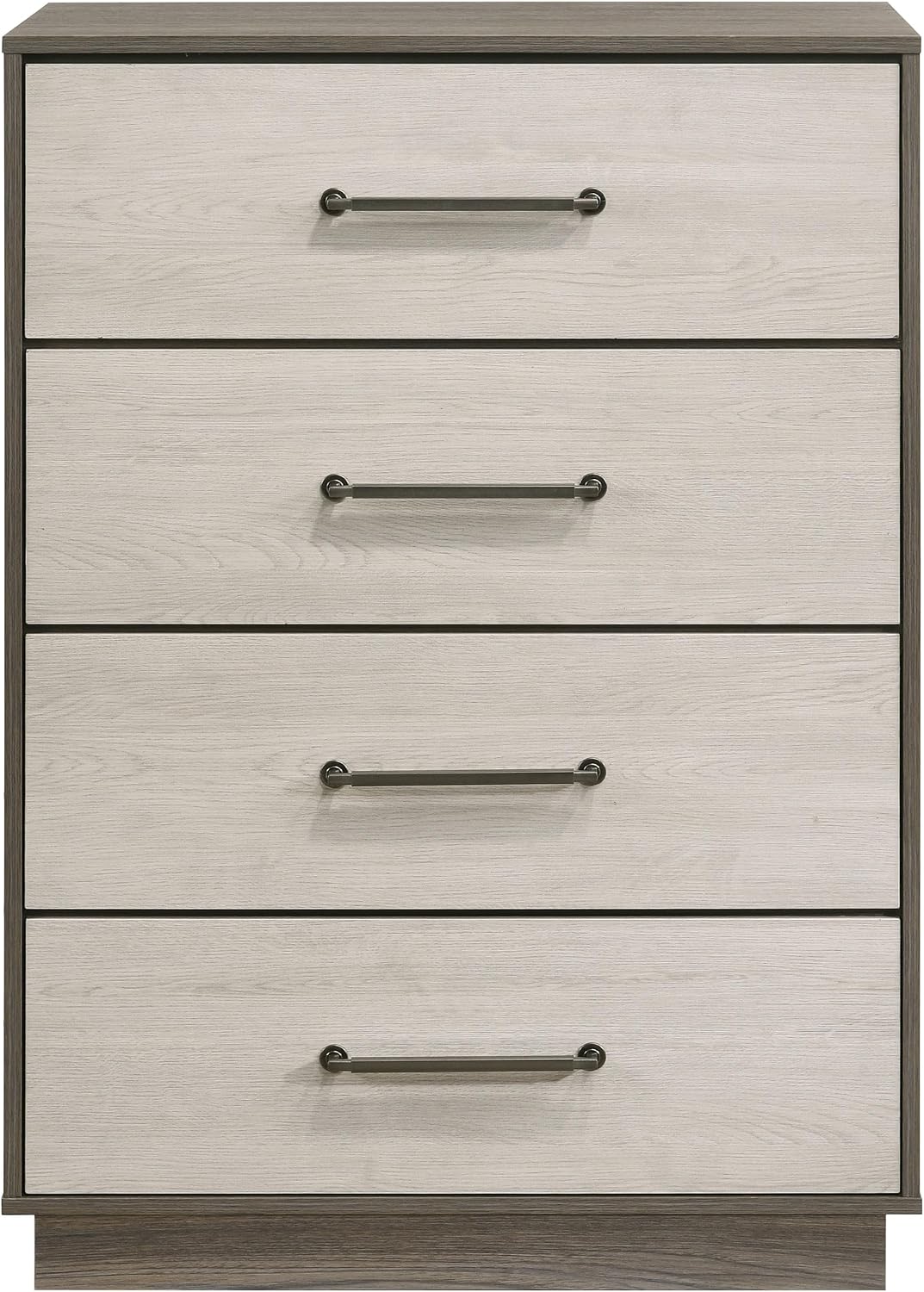 Coaster Home Furnishings - Fenwick - Melamine - 4-Drawer Chest with Antique Nickel Handles, Metal Extension Glides and Floating Base - Contemporary - Bedroom - Grey Oak - 224985