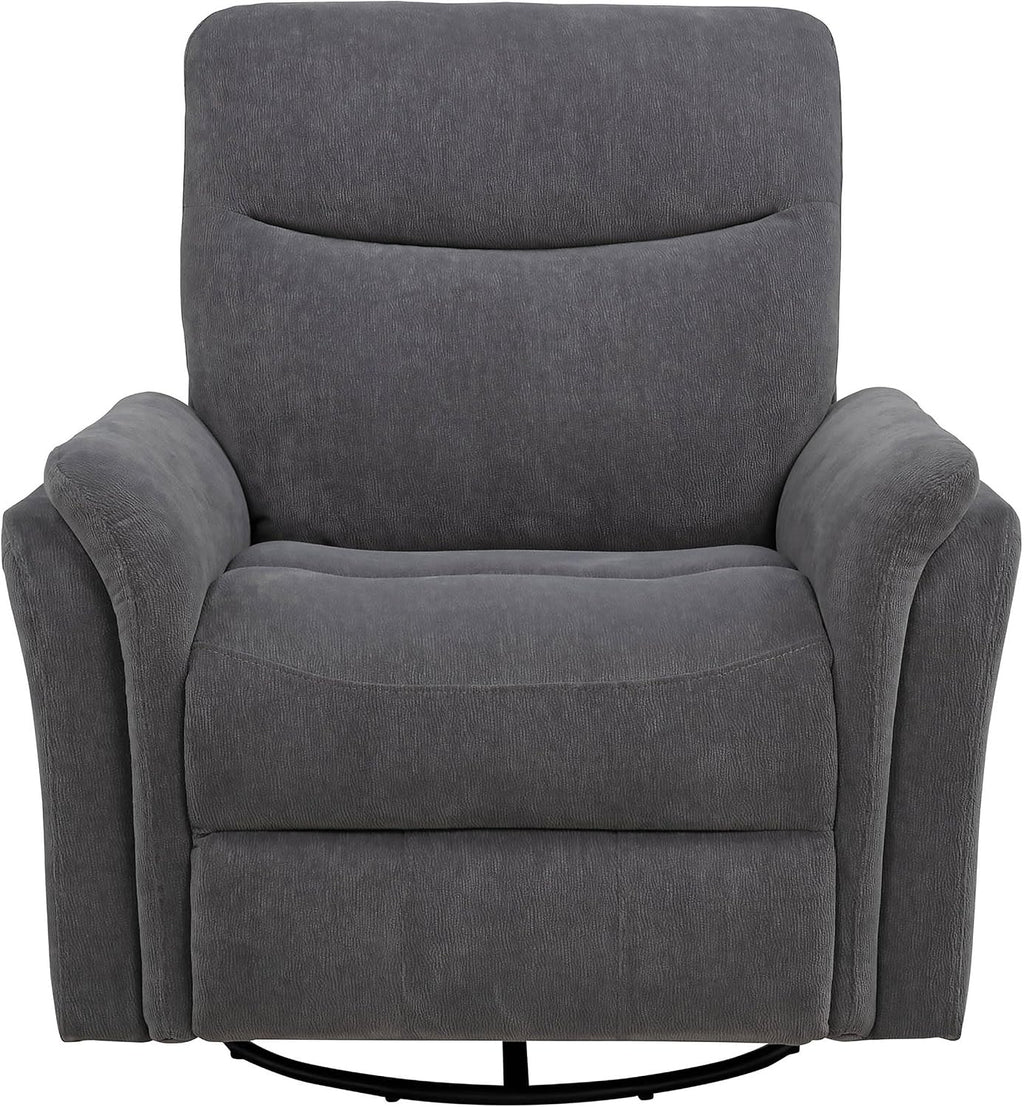 Coaster Home Furnishings - Adler - Upholstered Power Swivel Glider Recliner with Built-in Control Panel, Dual USB Ports, Foam Cushion and Transitional Style - Living Room - Charcoal Grey - 610443P