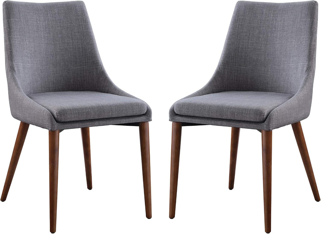 OSP Home Furnishings Palmer Mid-Century Modern Dining Accent Chair 2-Pack, Dove
