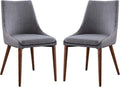 OSP Home Furnishings Palmer Mid-Century Modern Dining Accent Chair 2-Pack, Dove