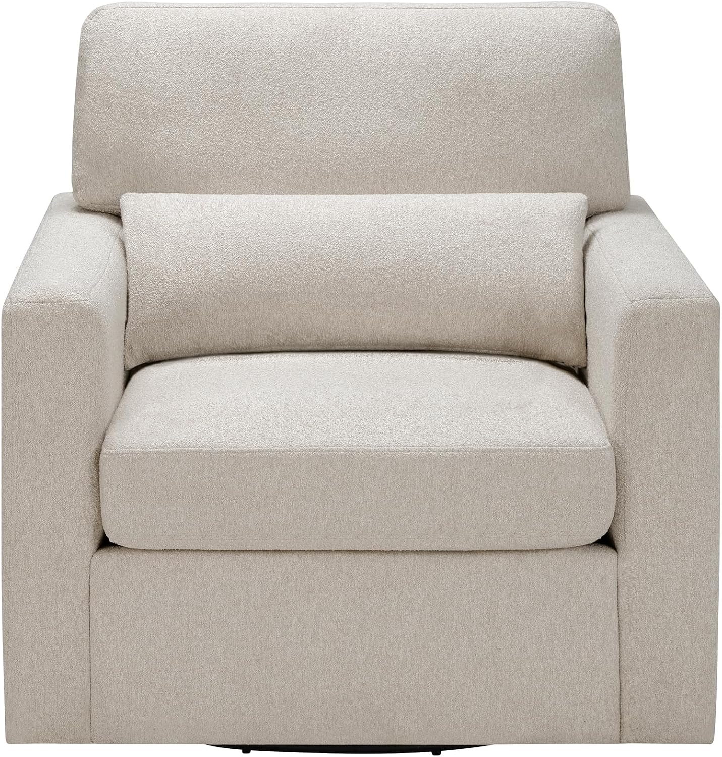 Lexicon Swivel Accent Chair, Modern Armchair, Boucle Single Sofa Chair with Lumbar Pillow for Living Room, Home Theater Seating, Bedroom, Easy Assembly, Beige