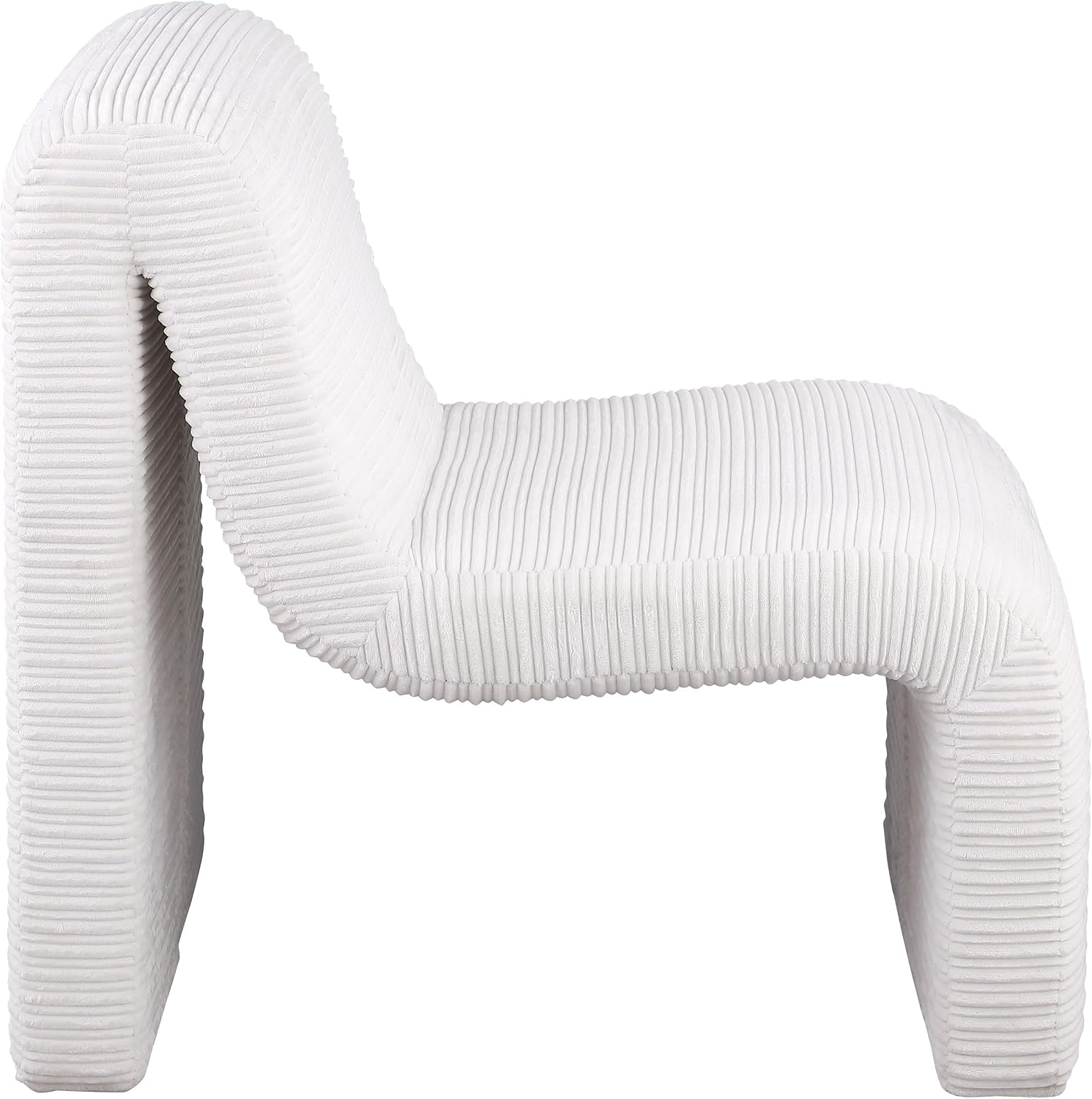 Coaster Home Furnishings - Drayton - Wood and Metal - Upholstered Armless Accent Chair with Sinuous Curves, Ribbed Detailing and Foam Padding - Living Room - Ivory - 907525