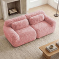 80-Inch Boneless Love Seat Couches in a Box, 2 Seat Modular Foam Cloud Sofa Floor Compressed Loveseat Couch W/Angle Armrests for Home Apartments Bedroom Living Room