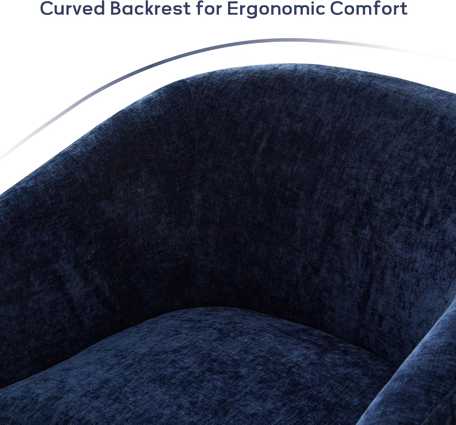 Zihanhome Chenille Swivel Accent Chairs Set of 2, No Assembly Upholstered Armchair, 360°Rotating Barrel Chairs for Living Room, Bedroom, Apartment & Reading Nook (2, Dark Blue)