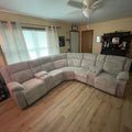 ERYE Oversized L-Shaped Power Reclining Sectional Sofa W/2 Console, Cupholders and USB Ports,Corduroy Power Motion Symmetrical Recliner Couch for Living Room Home Theater