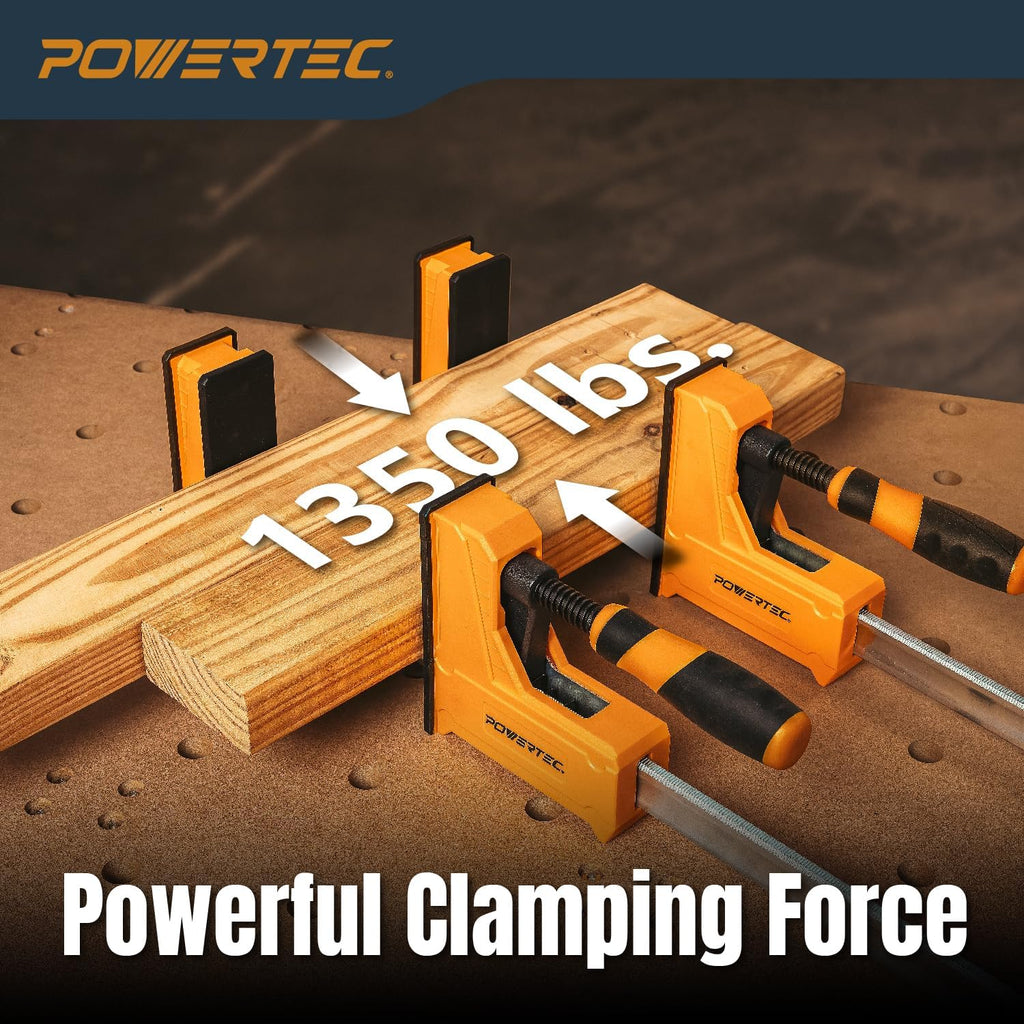 POWERTEC 71368-P2 Woodworking Parallel Clamps 24-Inch | Jaw Bar Clamp Spreader Tool (Pack of 4)