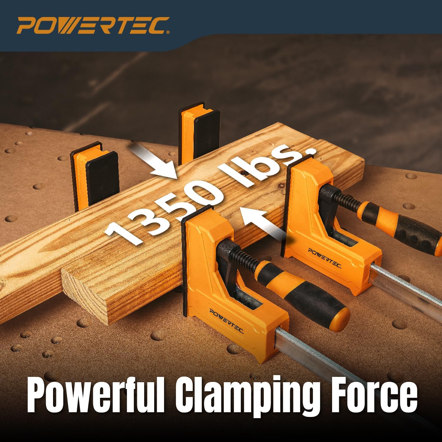 POWERTEC 71368-P2 Woodworking Parallel Clamps 24-Inch | Jaw Bar Clamp Spreader Tool (Pack of 4)