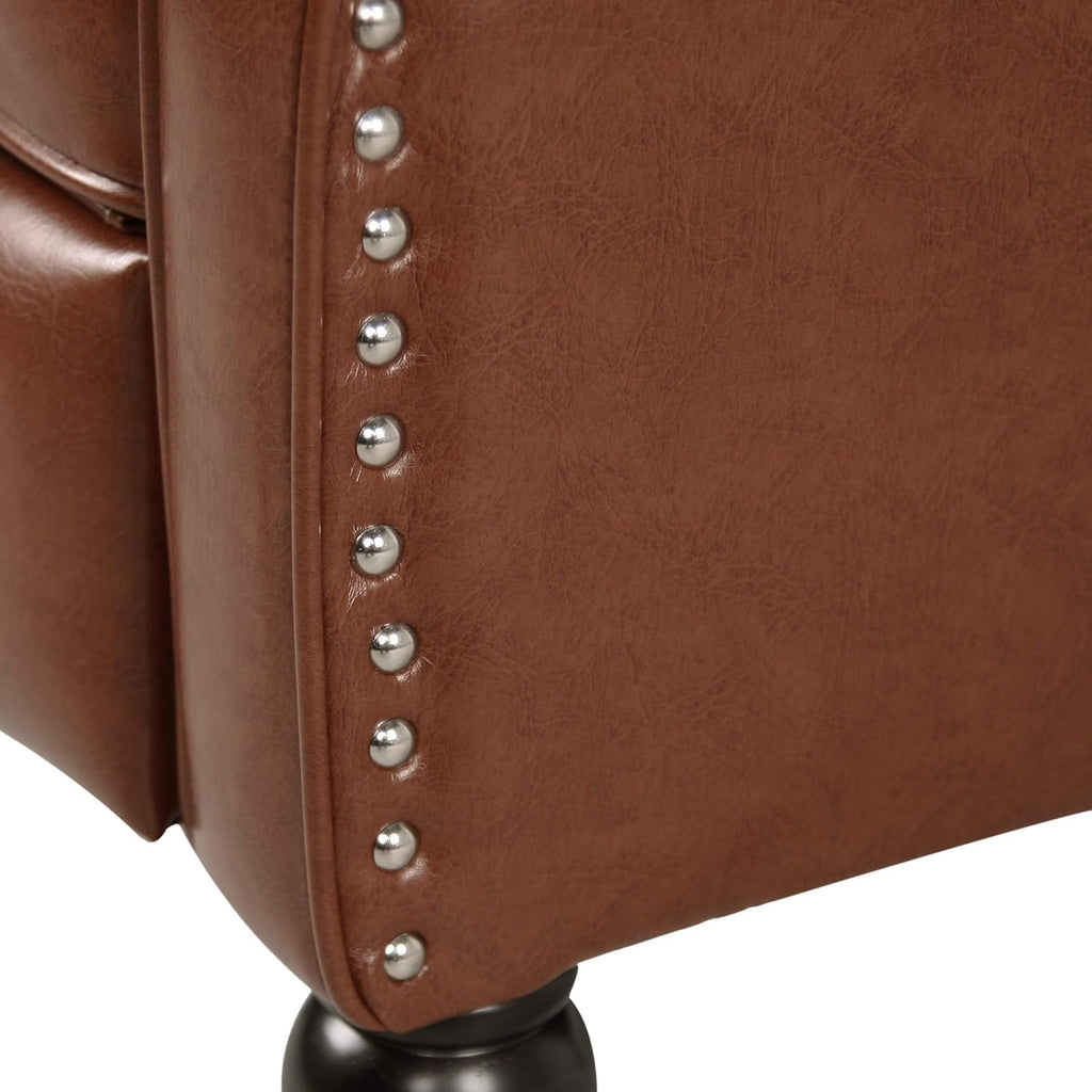Christopher Knight Home Elaine Contemporary Tufted Recliners (Set of 2), Cognac Brown + Dark Brown