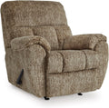 Signature Design by Ashley Rampant Casual Manual Rocker Recliner with Pillow-Top Arms, Light Brown