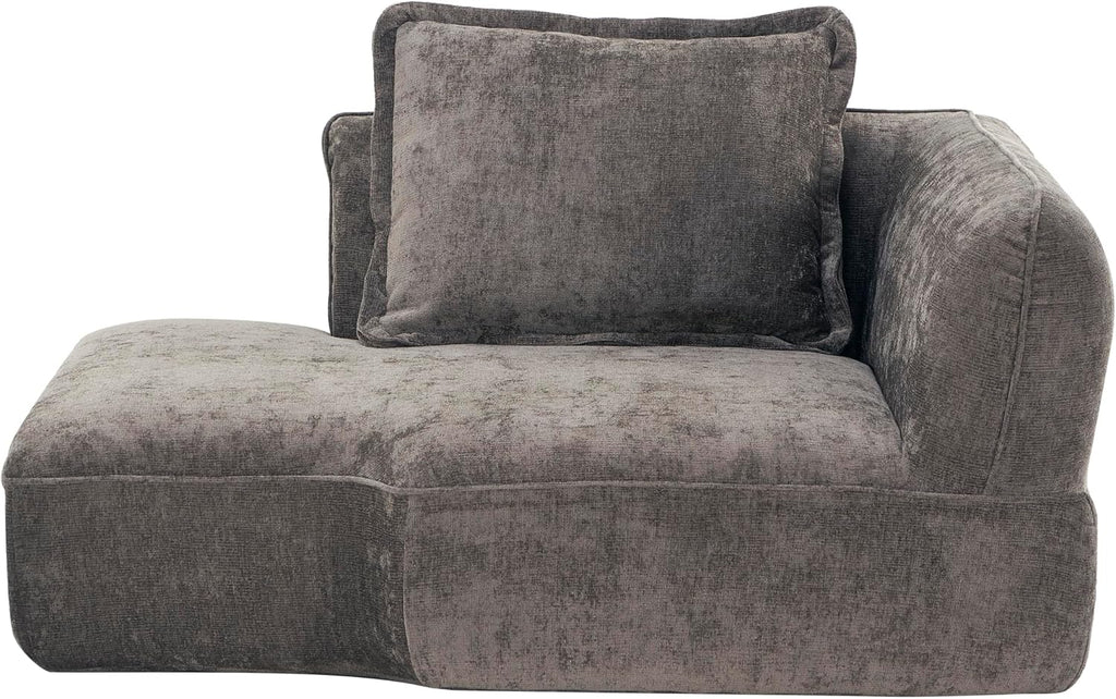 Christopher Knight Home Zacha 121' Modular L-Shape Sofa Couch with Chaise Lounge, Modern Boneless Sofa for Living Room, Fabric Upholstered Cloud Couch with Deep Seat, Dark Brown