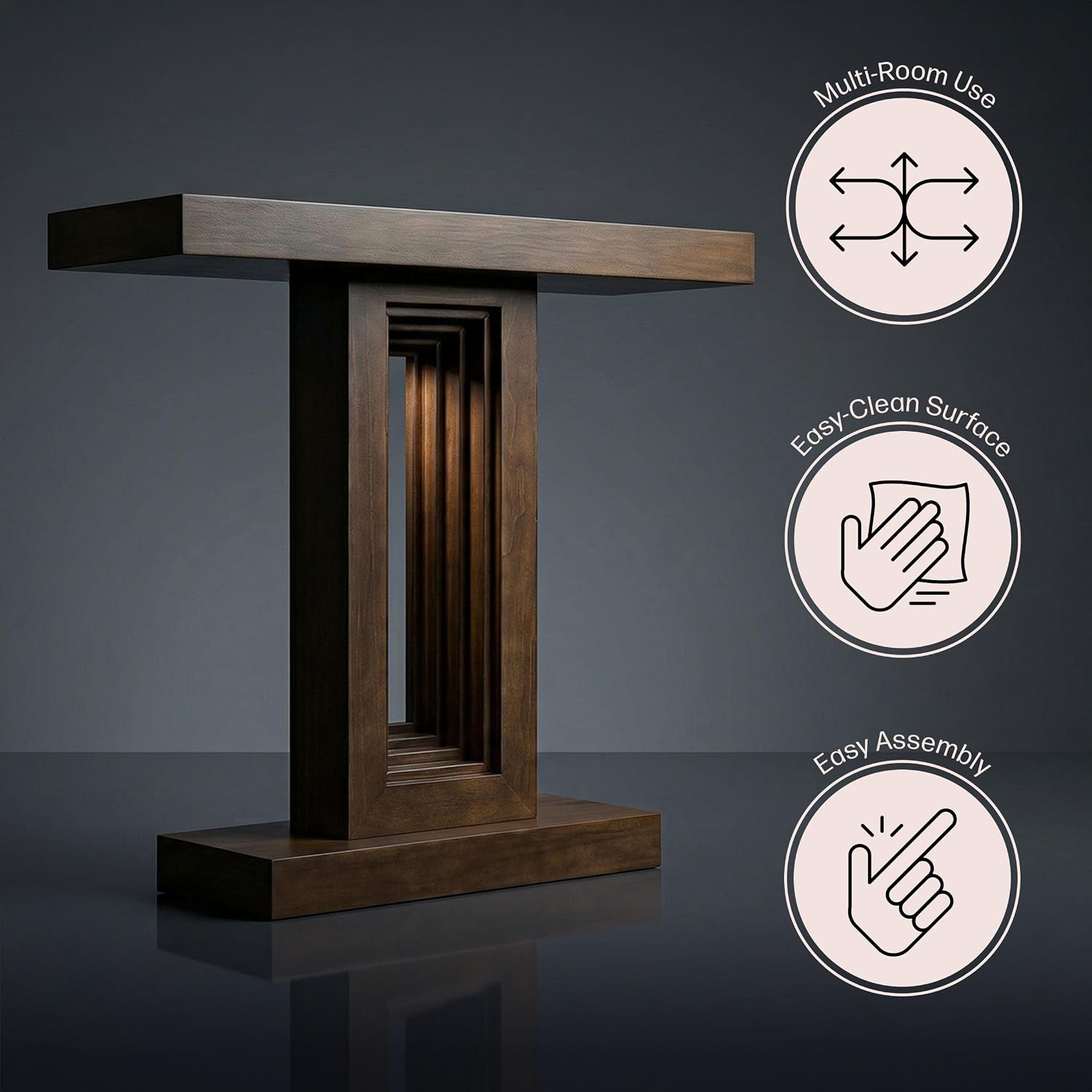 Alaterre Furniture Pismo Solid Wood Console Table - 36 Inch Modern Farmhouse Small Entryway Table - Easy Assembly Living Room Furniture for Behind The Couch, Entryway, or Hallway (Brown)