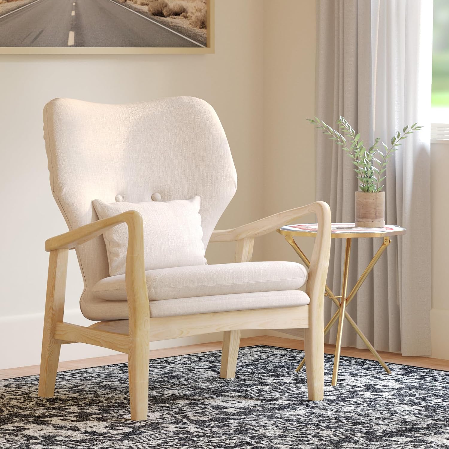 Safavieh Home Collection Tarly Burgundy and Natural Accent Chair