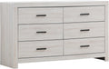 Coaster Home Furnishings Brantford Farmhouse 59-inch 6-Drawer Bedroom Dresser Clothing Storage Cabinet Wide Chest of Drawers Organizer Unit Coastal White 207053