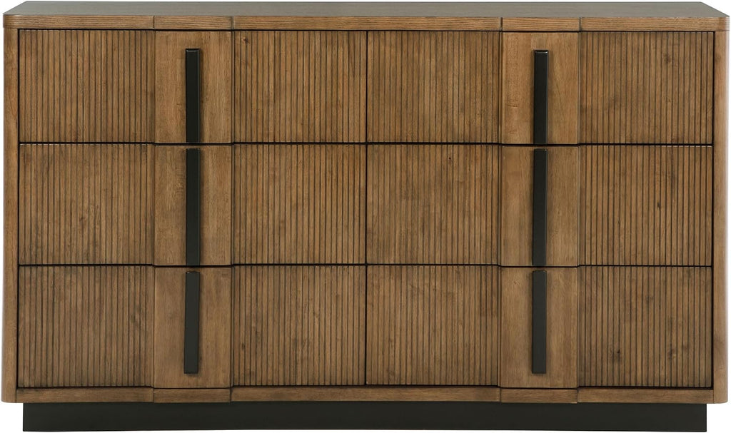 Coaster Home Furnishings - Terrace - Wood - 6-Drawer Dresser Cabinet with Transitional Style, Rectangular Structure, Brown-Toned Hardware, Felt-Lined Top Drawers - Ash Brown - 224903