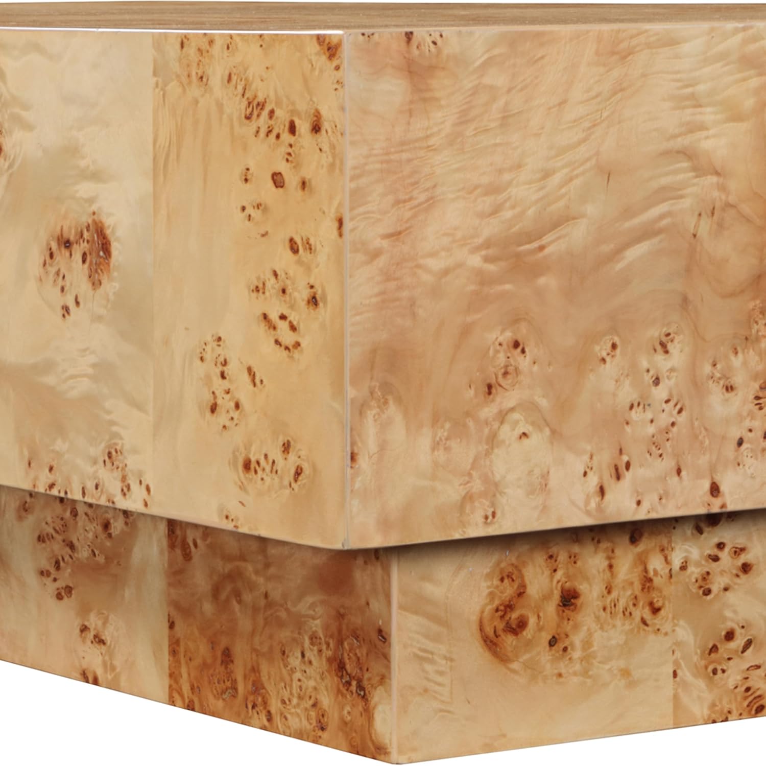 Meridian Furniture 99015Burl-CT Otto Collection Mid-Century Modern Coffee Table with Ash Burl Wood Veneer, Natural Burl Finish, 52' W x 29' D x 14' H, Natural