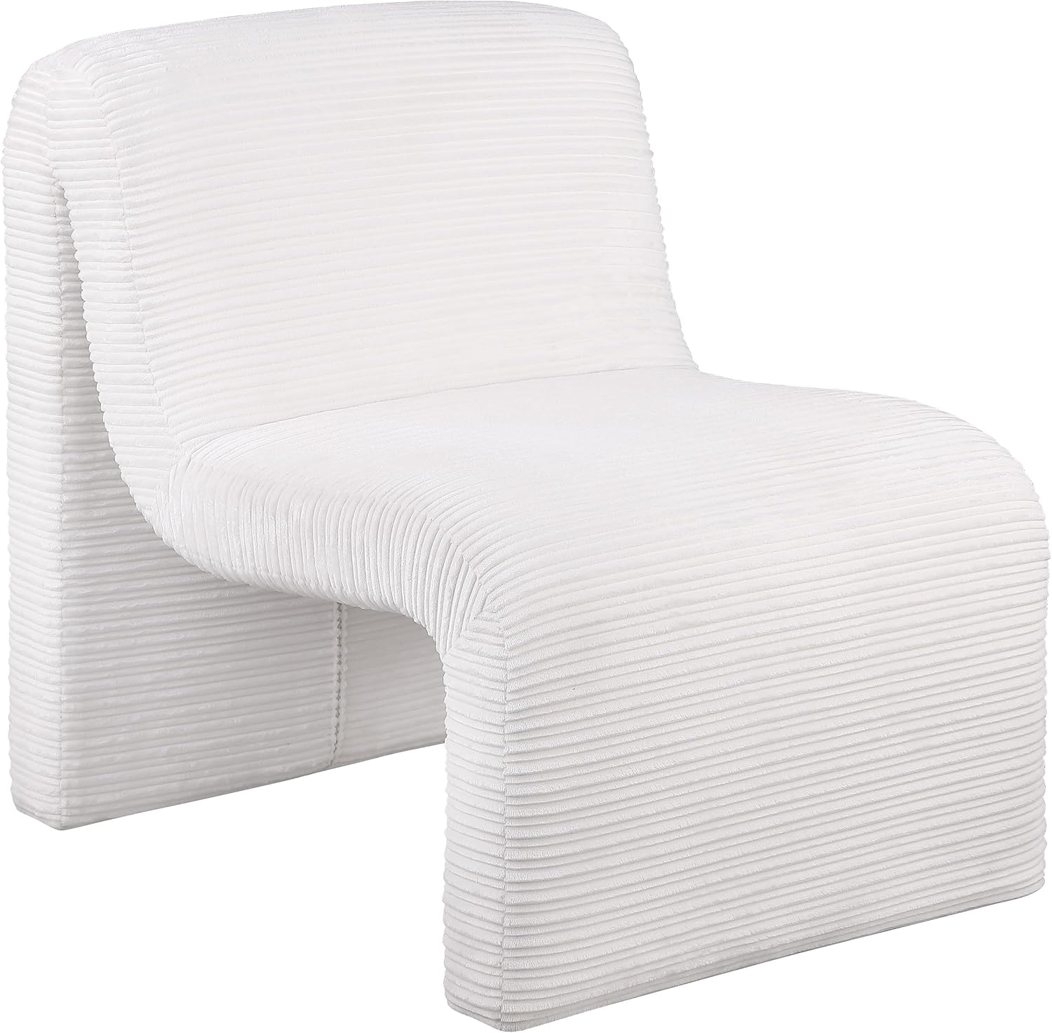 Coaster Home Furnishings - Drayton - Wood and Metal - Upholstered Armless Accent Chair with Sinuous Curves, Ribbed Detailing and Foam Padding - Living Room - Ivory - 907525