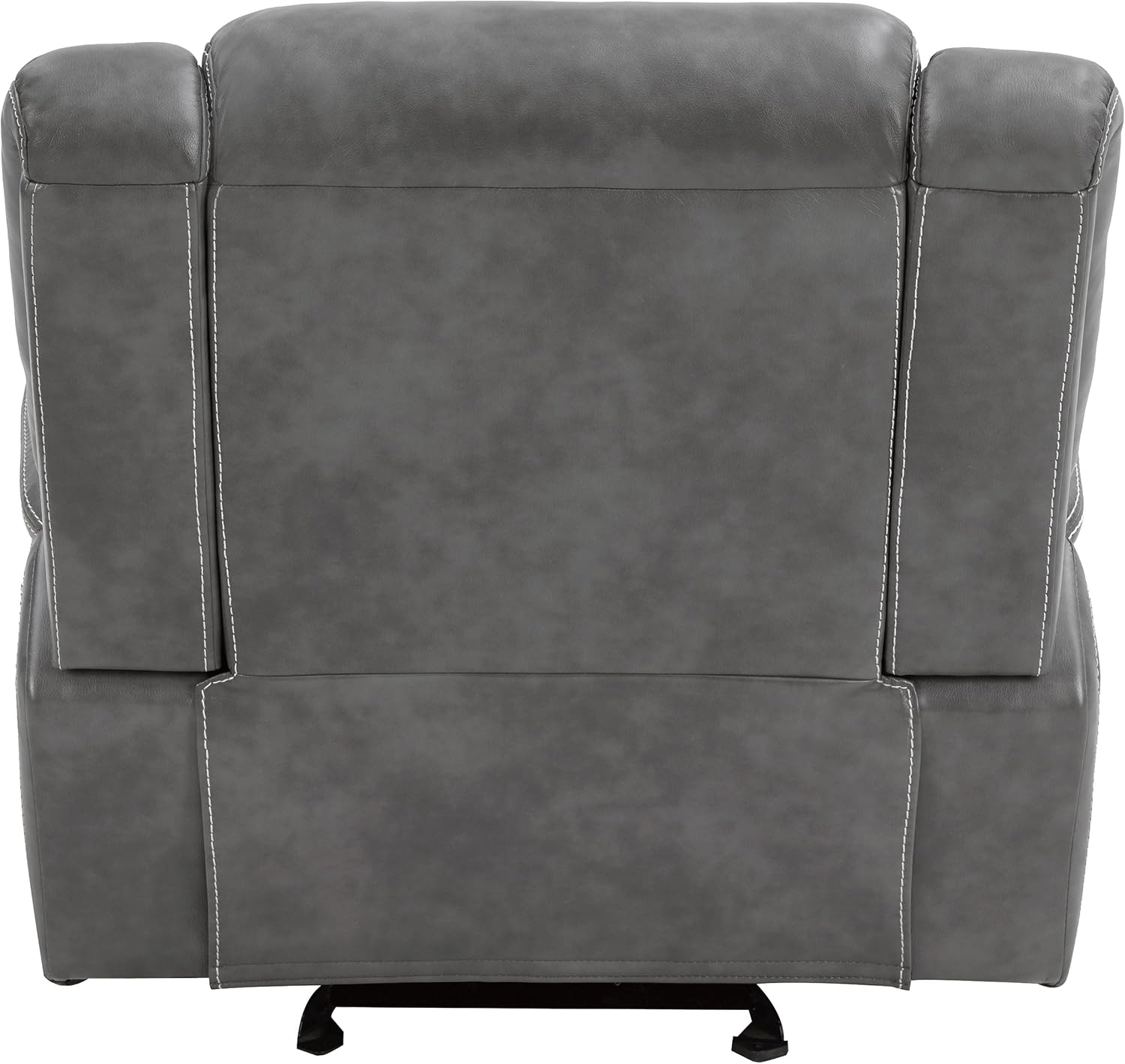 Coaster Home Furnishings - Conrad - Leatherette Upholstered Glider Recliner Chair with Overstuffed Arms, Pocket Coil Seating, and Ergonomic Lever - Living Room - 33-Inch - Gray - 650356