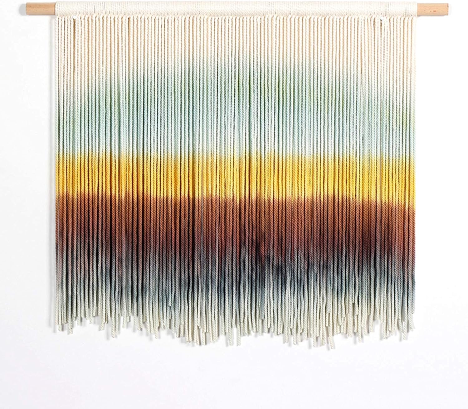 Handmade Macrame Wall Hanging Tapestry Dyeing Driftwood Decor,Handmake Dyed Macrame Tapestries Wall Art Woven Home Decoration (I 60x50cm)