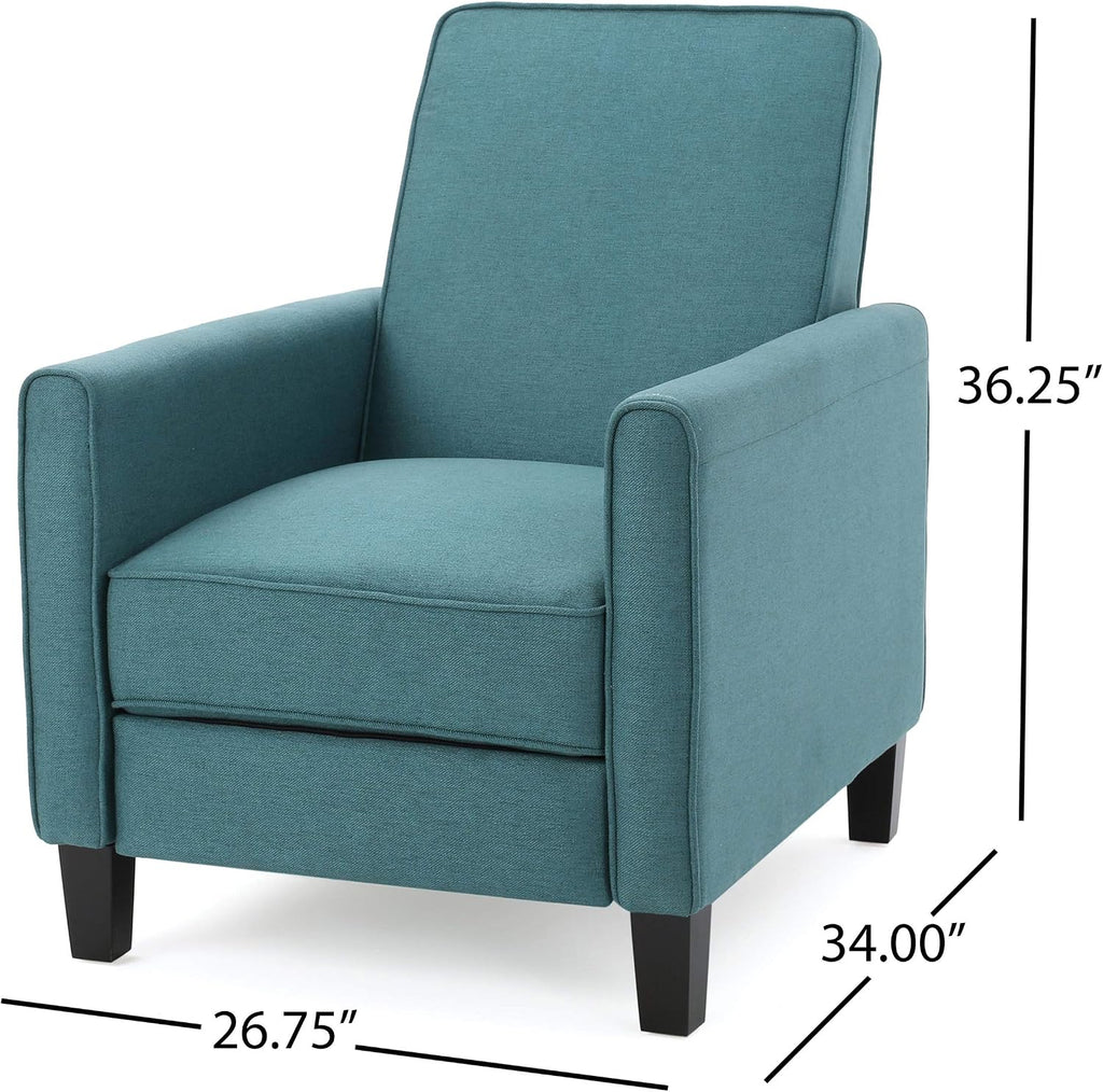 Christopher Knight Home Emmie Fabric Recliner (Set of 2), Dark Teal, Dark Brown