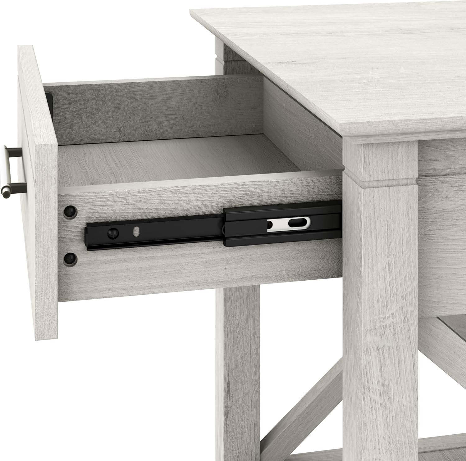 Bush Home Key West Coffee Table with Set of 2 End Tables in Linen White Oak