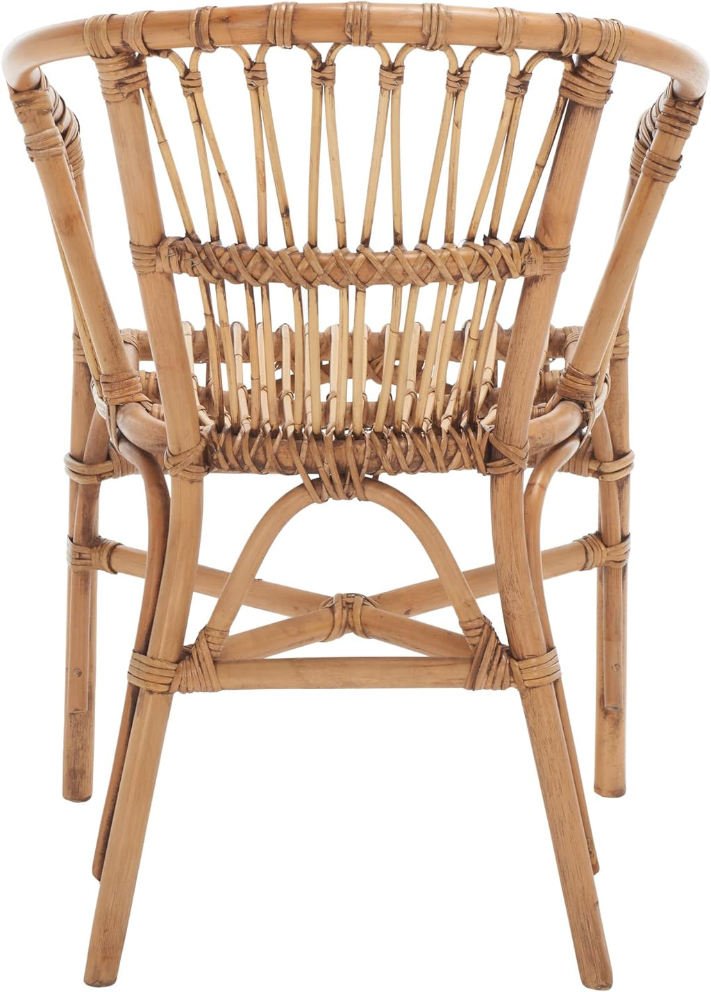 Safavieh Home Adriana Coastal Honey Brown Wash Rattan (Set of 2) Accent Chair (ACH6505C-SET2)