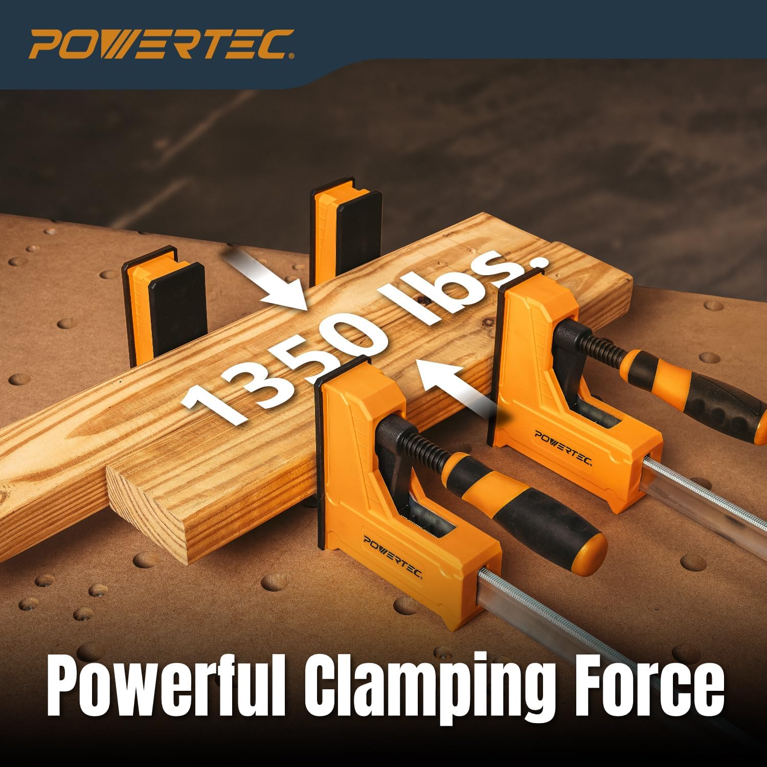POWERTEC 71602-P4, 8PK, Woodworking Parallel Clamps 48-Inch | Jaw Bar Clamp Spreader Tool