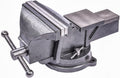 JEGS Bench Vise | 8 Inch Replaceable Jaws | Gray Iron Body With Chrome Handles | 360 Degree Lockable Swivel Base | Anvil Body | Built-In Pipe Jaws