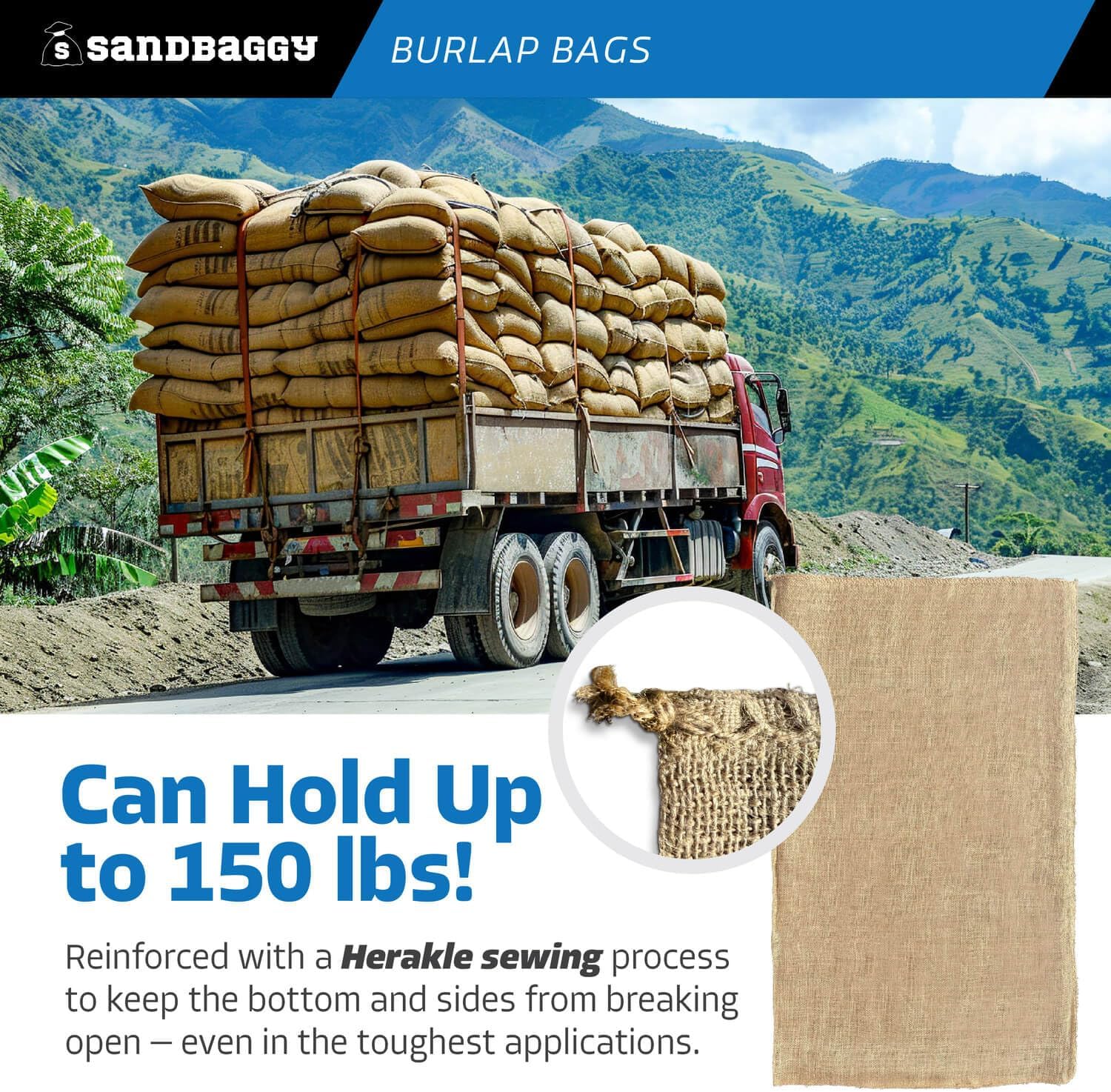Sandbaggy Burlap Bags Large 24' x 40' - Potato Sack Race Bags for Kids & Adults | Perfect Birthday Party Game | Shrub & Plant Frost Protection - Food Grade (Pack of 100)