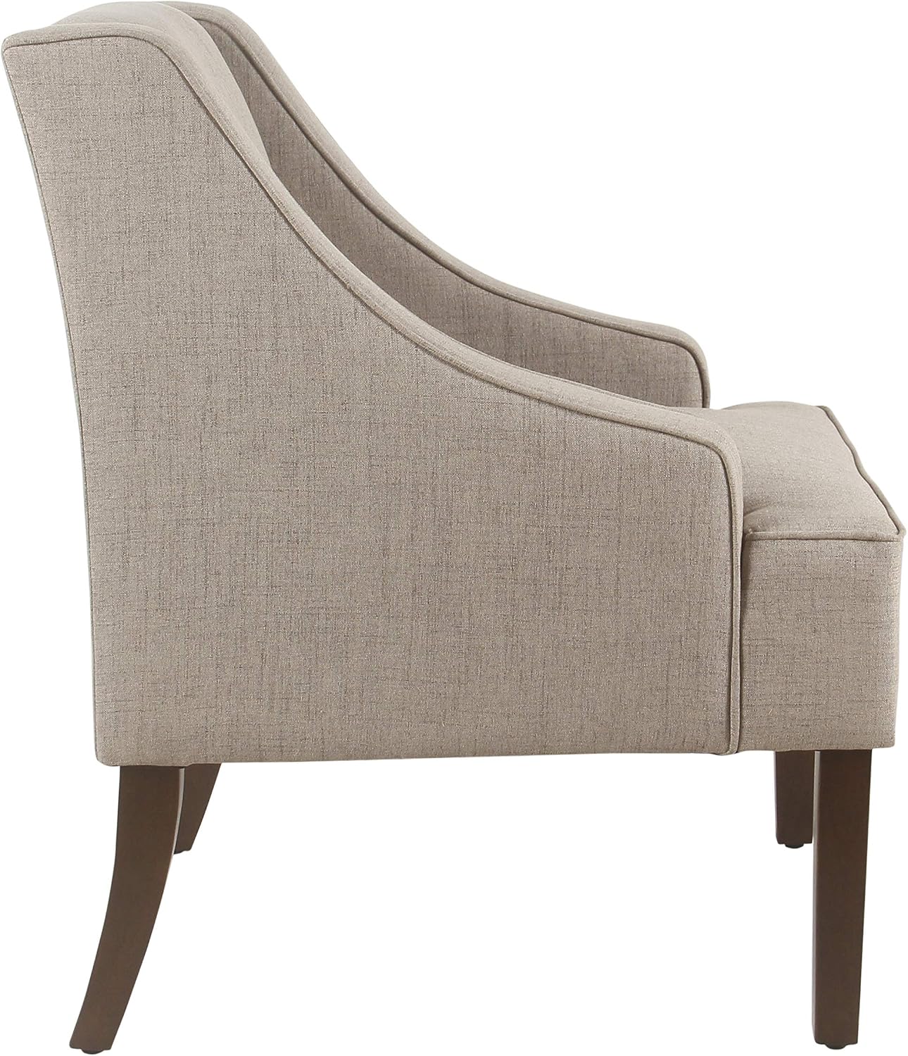 Homepop Home Decor | Upholstered Swoop Arm Accent Chair | Accent Chairs for Living Room & Bedroom | Decorative Home Furniture，Light Taupe