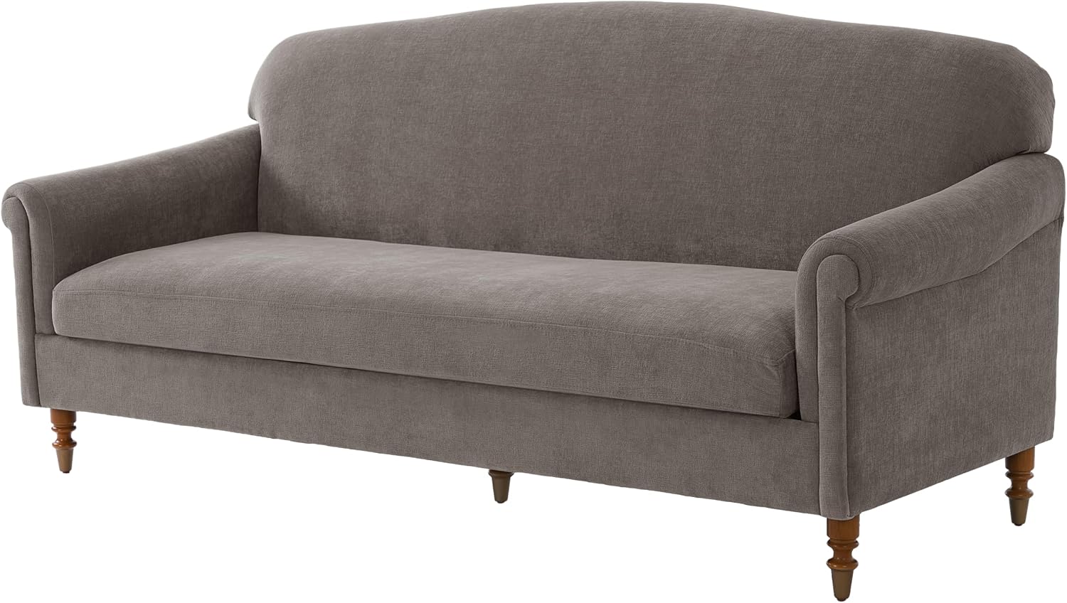 Christopher Knight Home Sola 77.5'' Modern Chenille Upholstered Loveseat Sofa with Rolled Armrest and Rubberwood Frame, 2-Seater Home Sofa Living Room, Comfy Couch for Hotel/Apartment, Brown