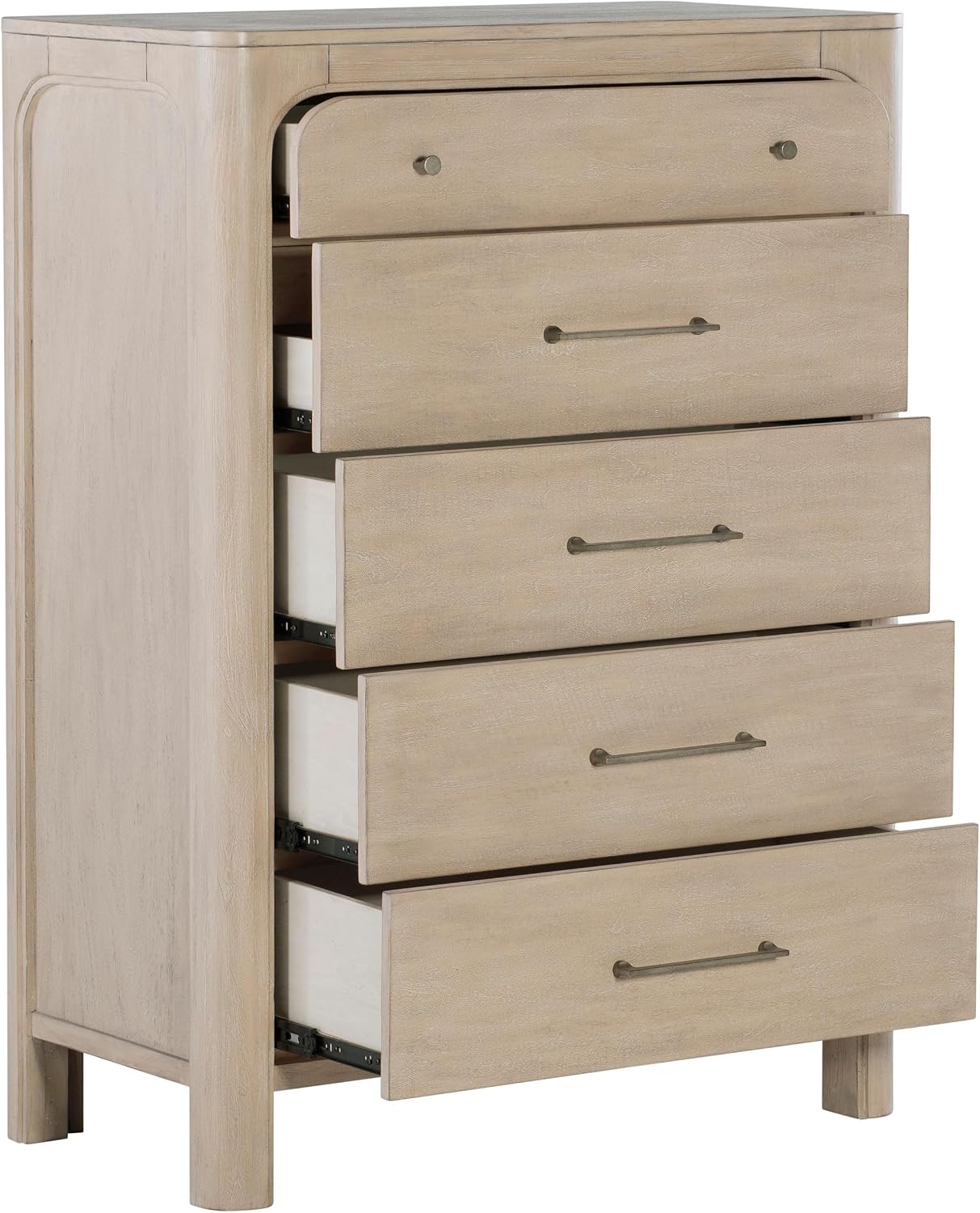 Coaster Home Furnishings - Solano - Wood - 5-Drawer Chest with Coastal Design, Rounded Edges, Bar Pull Handles and Hidden Compartment - Bedroom - Weathered Mango - 222525