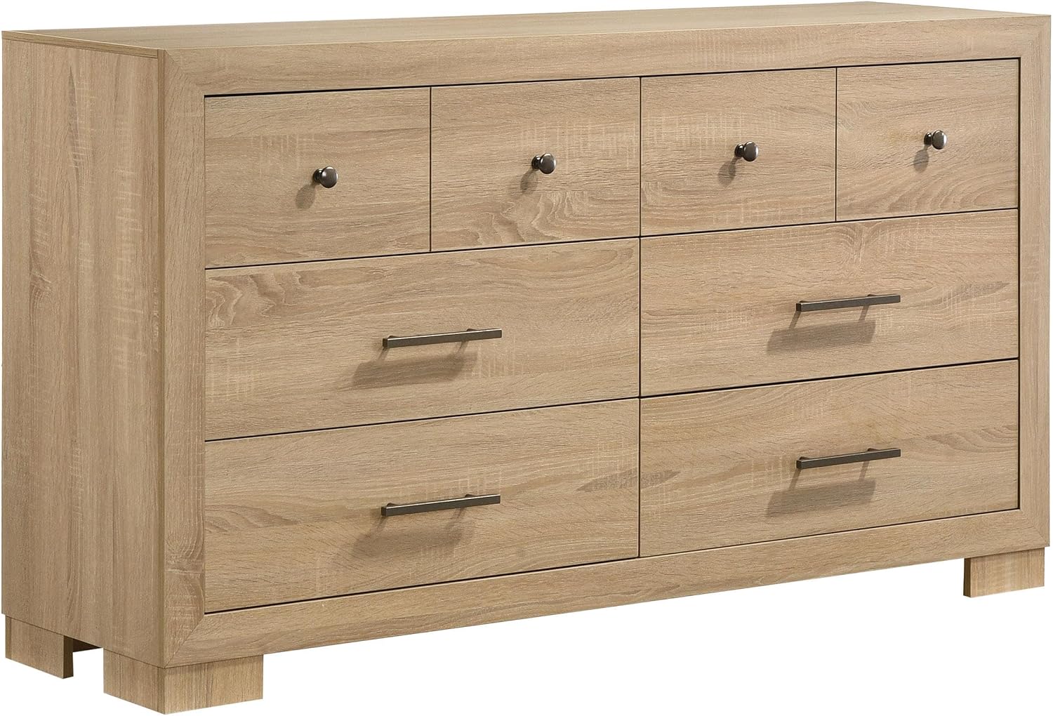 Coaster Home Furnishings - Arielle - Wood - 6-Drawer Dresser with Transitional Style, Scratch-Resistant Laminate, Metal Glides and English Dovetail - Bedroom - Light Oak - 223113