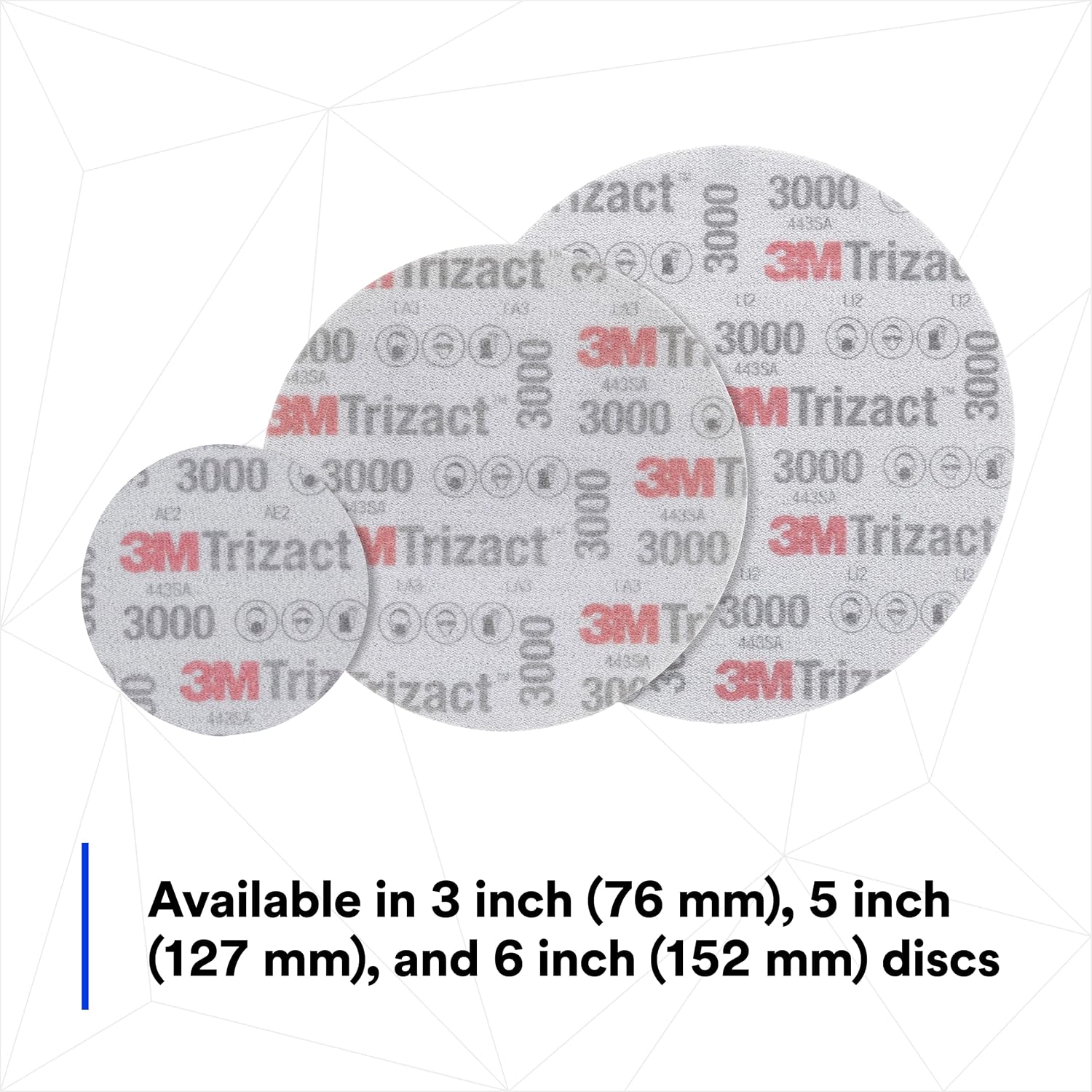 3M Trizact Hookit Foam Disc, 02085, 6 in, P3000, 15 Discs per Carton,Blue751 (Pack of 4)