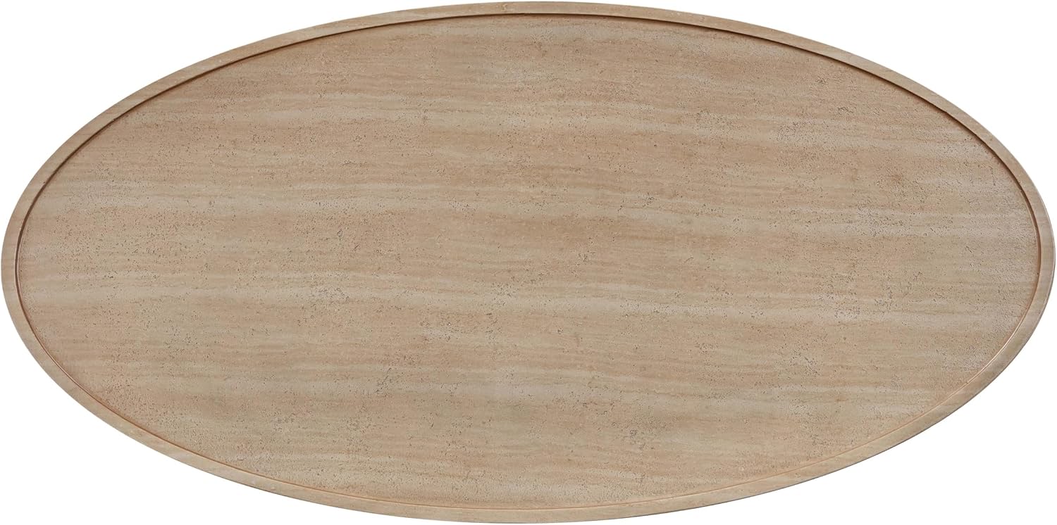 Tov Furniture Eclipse Textured Faux Travertine Indoor/Outdoor Coffee Table