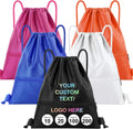 50 Pack Custom Drawstring Bags Bulk, Personalized Drawstring Backpacks with Initials Name for Sports, Draw String Back Bag for Travel Beach Dance Gymnastics Climb Trip Party Daily Use