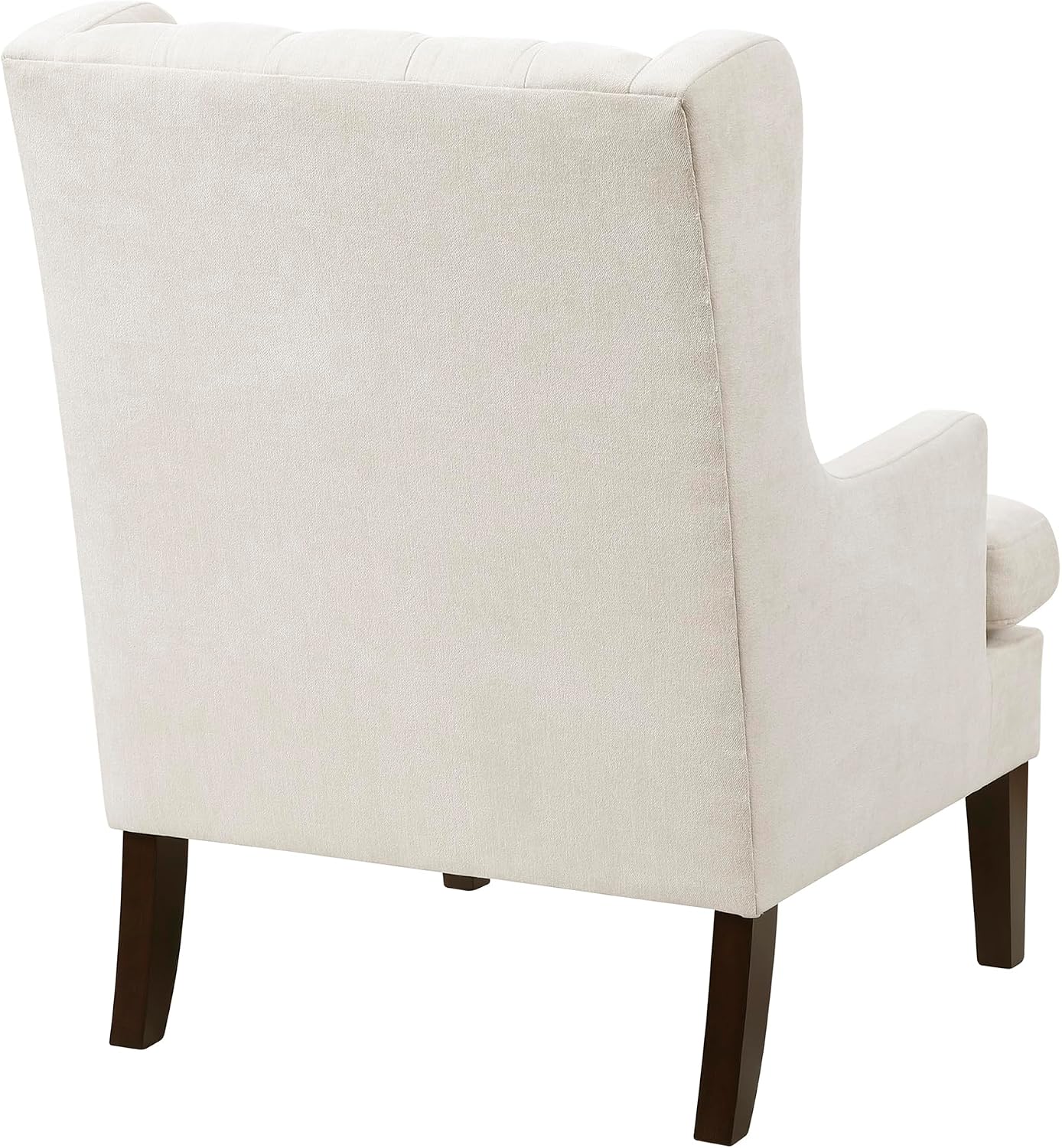 Lexicon Living Room Accent Chair, Textured Fabric Upholstered Reading Chair, Button-Tufted, High Wingback for Living Room/Bedroom/Office, Beige