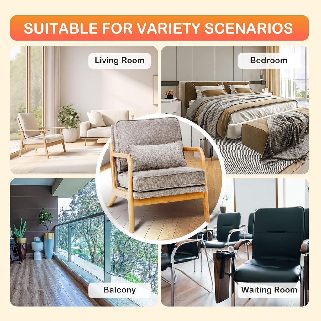 MALOL Mid-Century Accent Chair Set of 2 with Solid Wood Frame, Reading Relaxing Armchair Lumbar Pillow&Soft Cushion, Leisure Chair for Living Room, Bedroom, Waiting Room-Grey