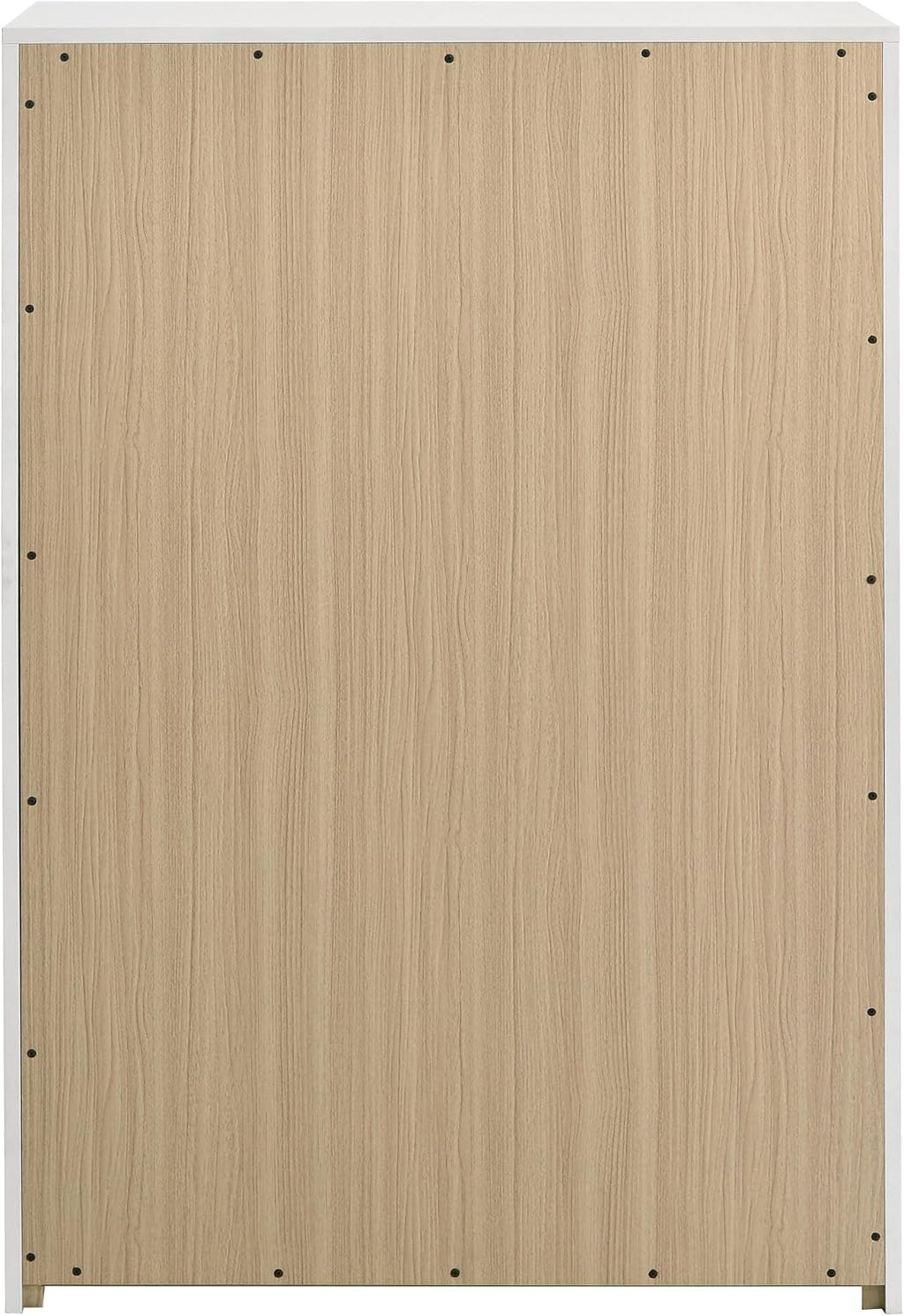 Coaster Home Furnishings - INES - Wood - 5-Drawer Chest with Vertical Gold Pulls, English Dovetail Joinery and Contemporary Design - Bedroom - White High Gloss - 223095