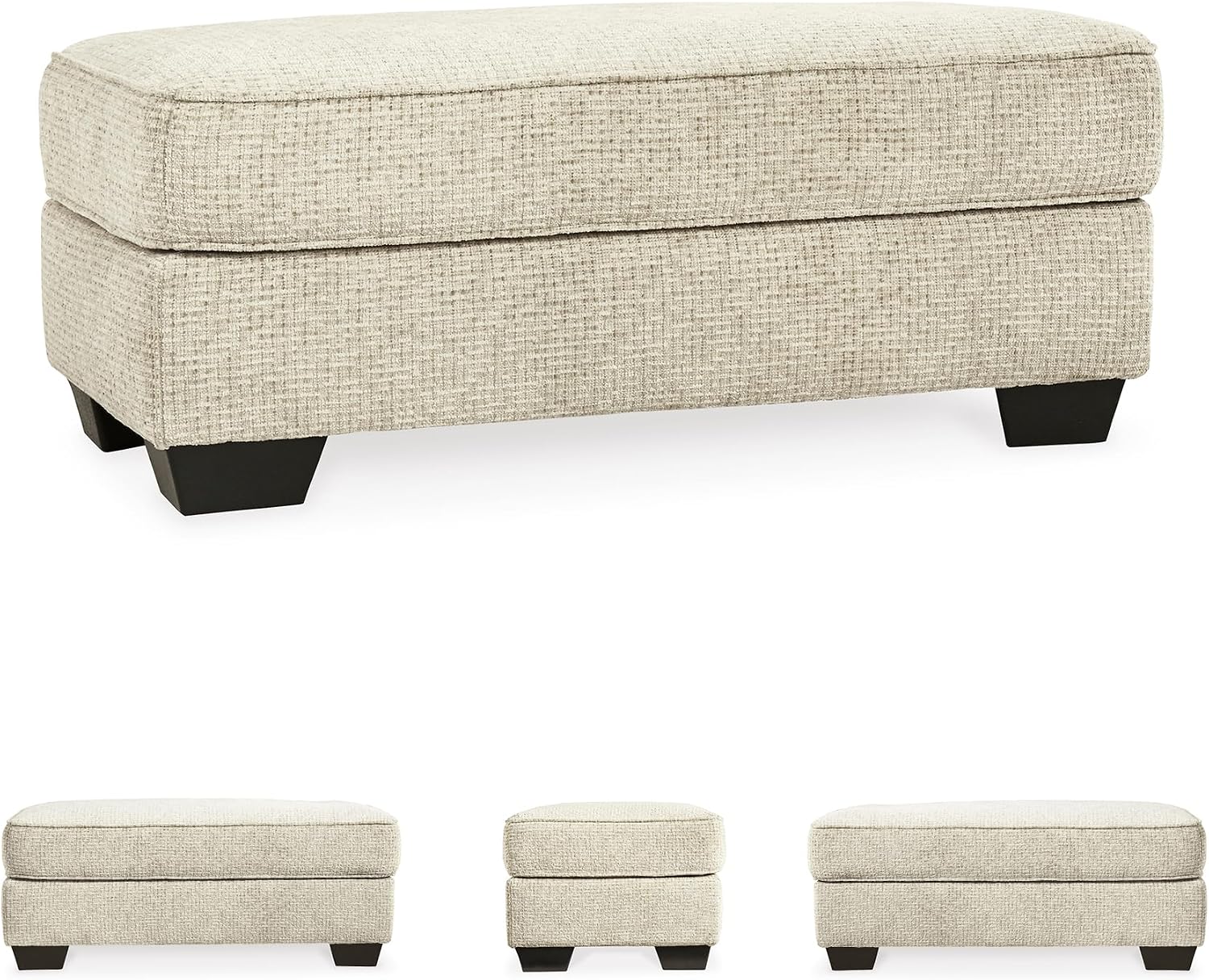 Signature Design by Ashley Monaghan Classic Upholstered Ottoman, Beige