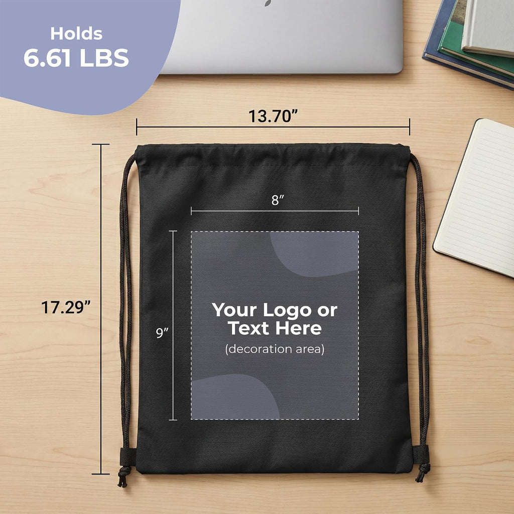 Custom Drawstring Backpacks with Logo or Text, Pack of 50, Lime Green, Water-Resistant, Personalized Promotional Bags for Branded Giveaways, Corporate Events, Trade Shows, Conferences