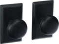 Providence Door Set with Round Brass Knobs Double Dummy in Matte Black. Doorsets.