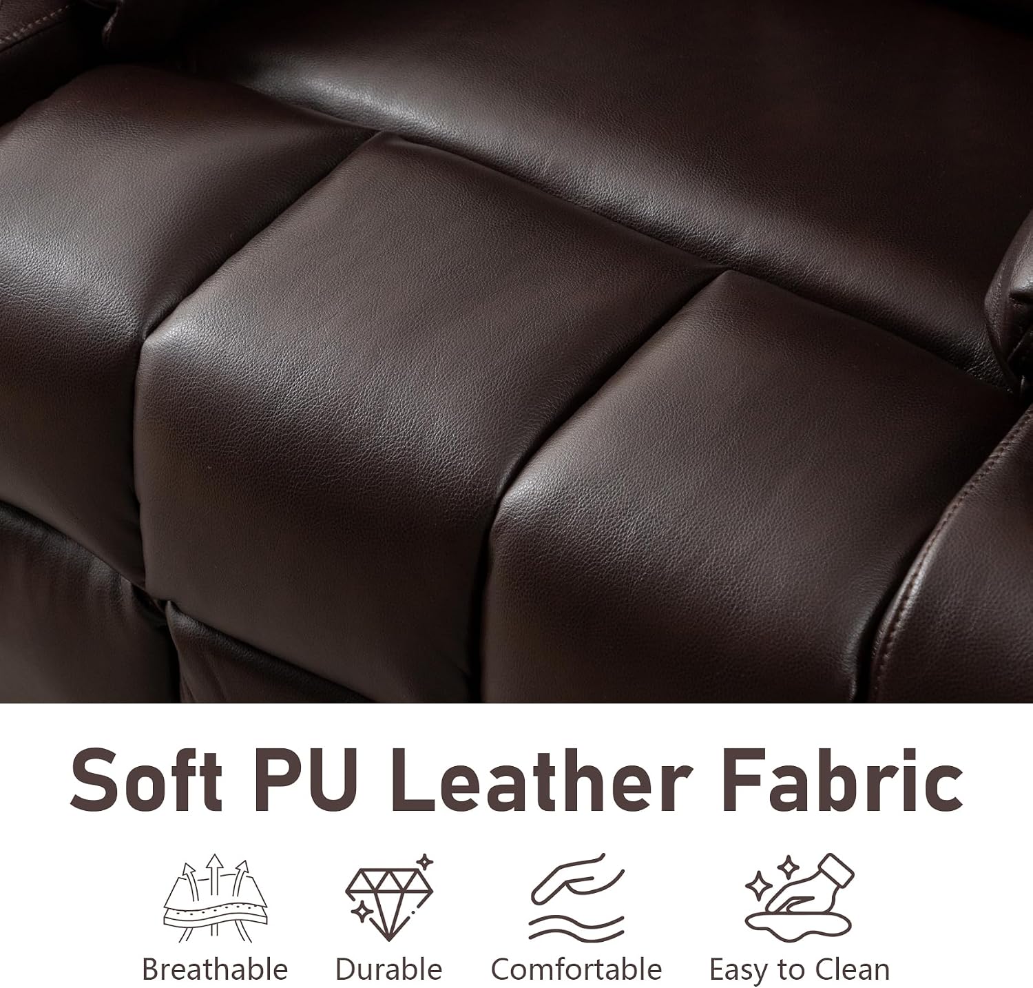 Oversized Power Recliner Chair for Big and Tall 400 LBS, 25.5' Extra Wide Electric Lift Chair with Heat and Massage, Dual Motor 180° Lay Flat Recliner Living Room Sofa, PU Leather Big Recliner