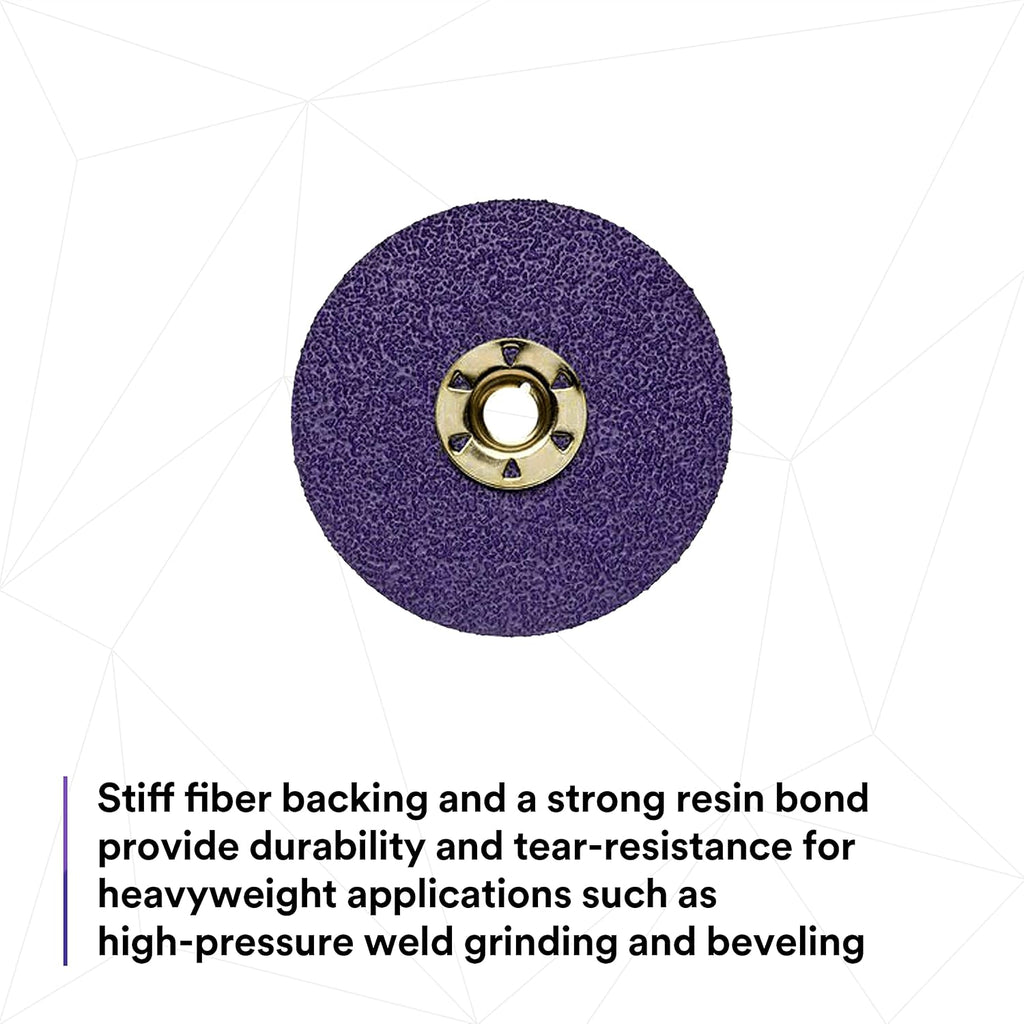 3M Cubitron II Fibre Disc 982CX Pro, 36+, TN Quick Change, 5 in, Die TN500P, Pack of 25, Improved Productivity, Longer Cut Rates, Designed for Heavy Metal Removal, Excels in Carbon Steel Applications