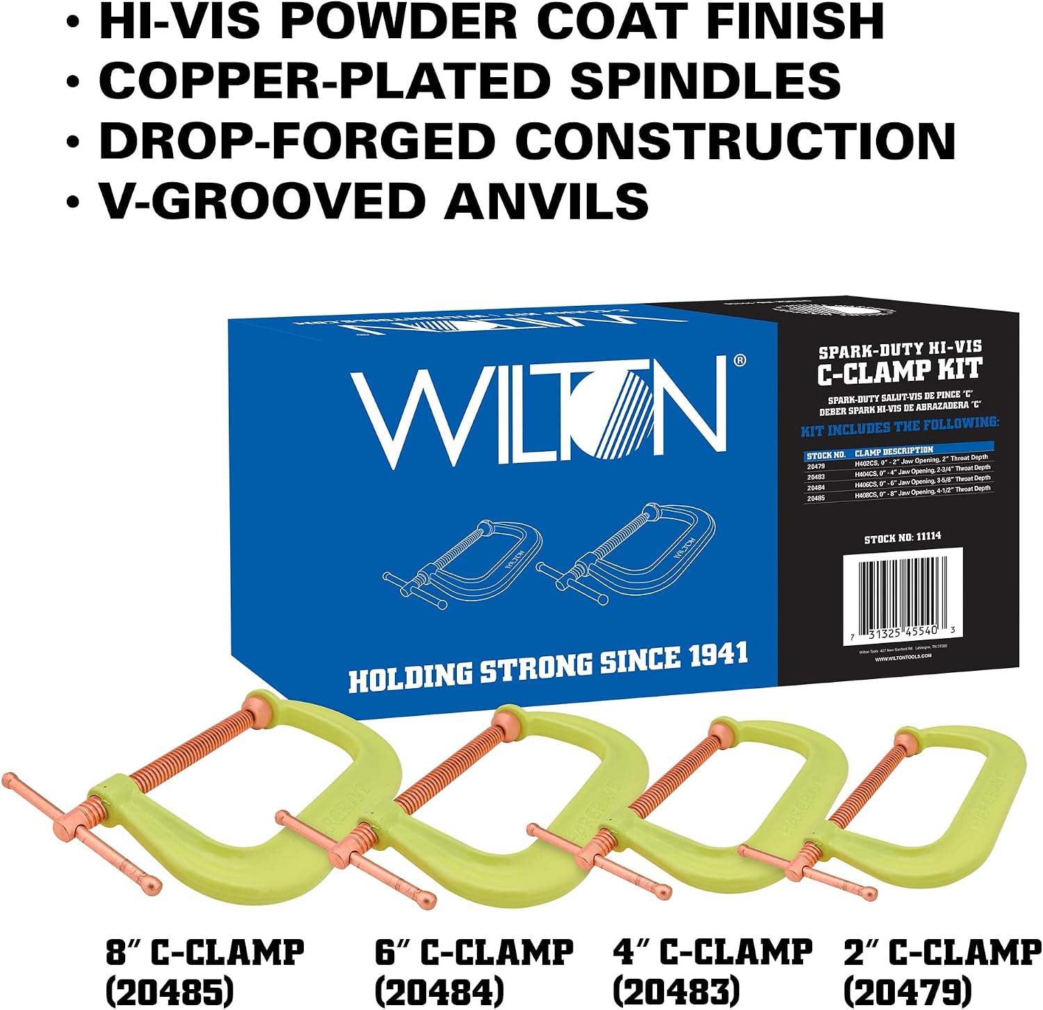 Wilton Spark-Duty 400CS Hi-Vis C-Clamp Kit (11114)