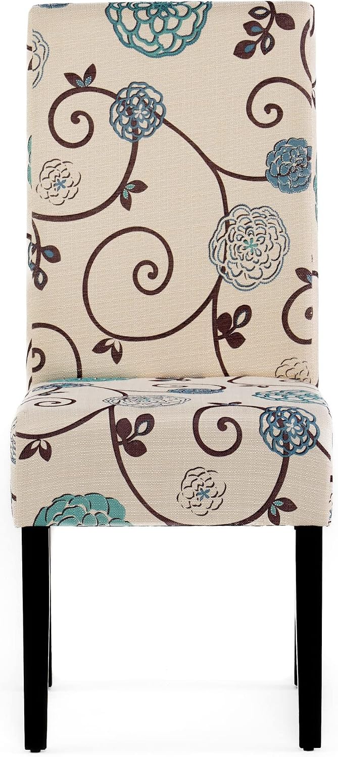 Christopher Knight Home Pertica Fabric Dining Chairs, 2-Pcs Set, Polyester White And Blue Floral