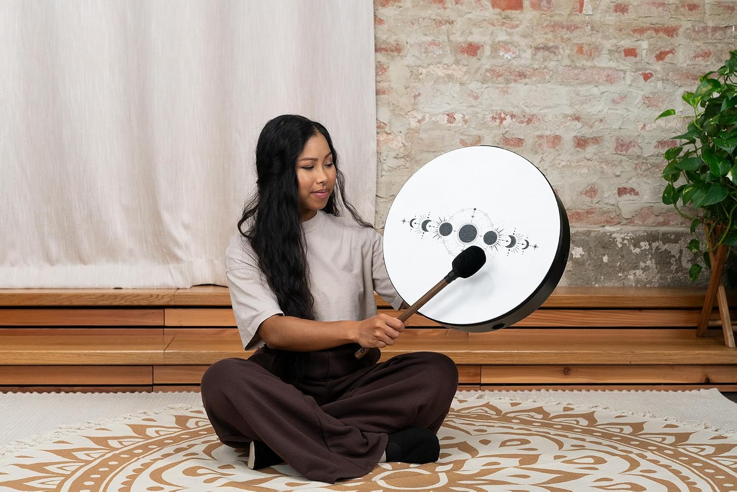 Meinl Sonic Energy 16' Ritual Shaman Frame Drum with Mallet For Meditation, Sound Healing Therapy, ASMR, Yoga