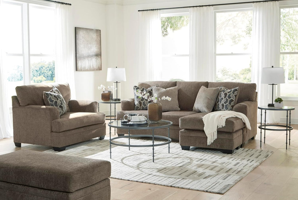 Signature Design by Ashley Stonemeade Urban Upholstered Oversized Chair with Reversible Seat Cushion, 1 Throw Pillow and Track Arms, Gray