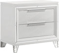 Coaster Home Furnishings Marmore Contemporary Wood 2-Drawer Bedroom Nightstand Bedside Table Organizer Unit White 224962
